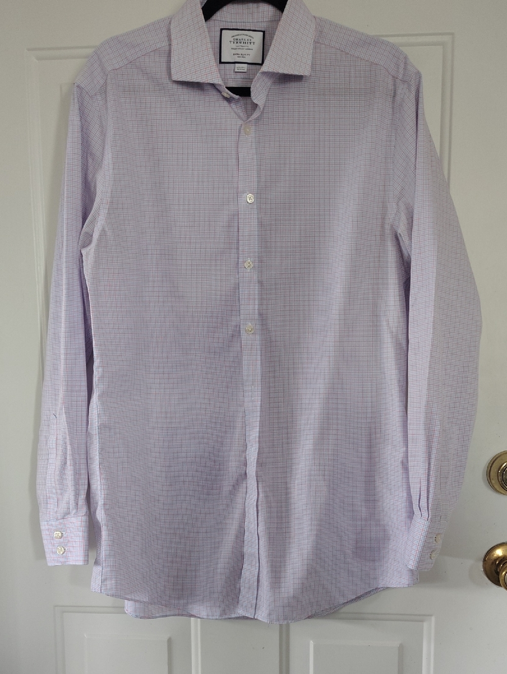 Charles Tyrwhitt Men's Light Lavender Check Dress Shirt